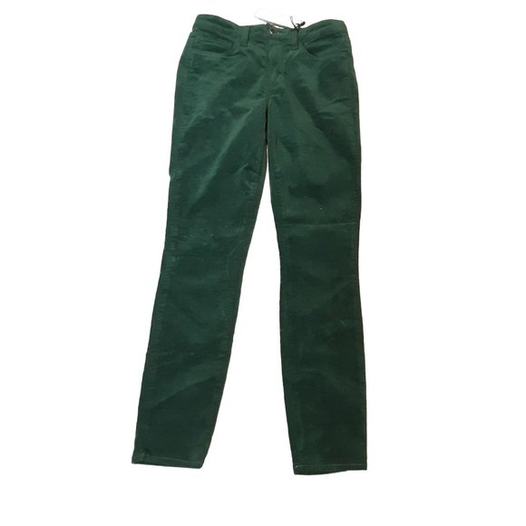 NWT L'AGENCE Margot High Rise Skinny Velvet Green Size 25